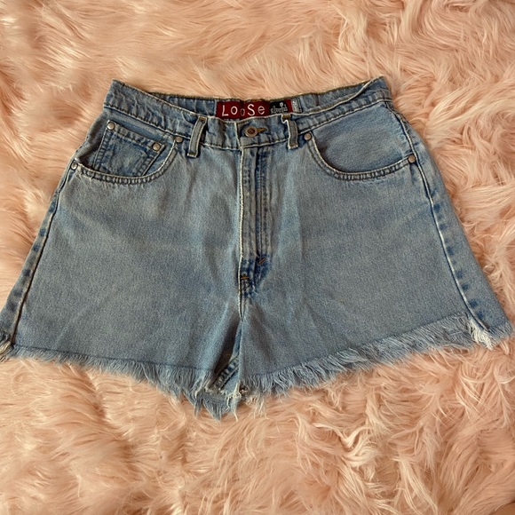 Vintage Levis SilverTab Loose Womens High Rise Shorts 11/12 M (30) Blue Wash - Picture 2 of 7